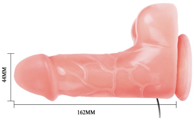Vibrační dildo 16,2 x 4,4 cm s dálkovým ovladačem a přísavkou_rozměry